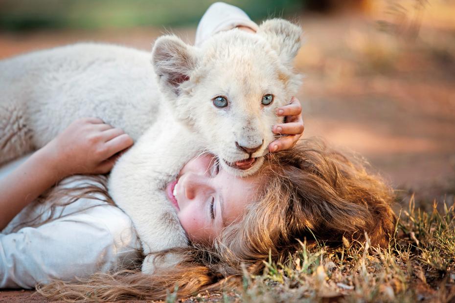 Protagonista Mia e leão Charlie no filme "A Menina e o Leão"